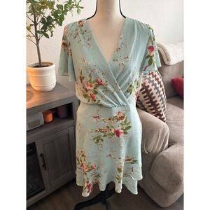 London Times size‎ 8 teal floral knee length dress